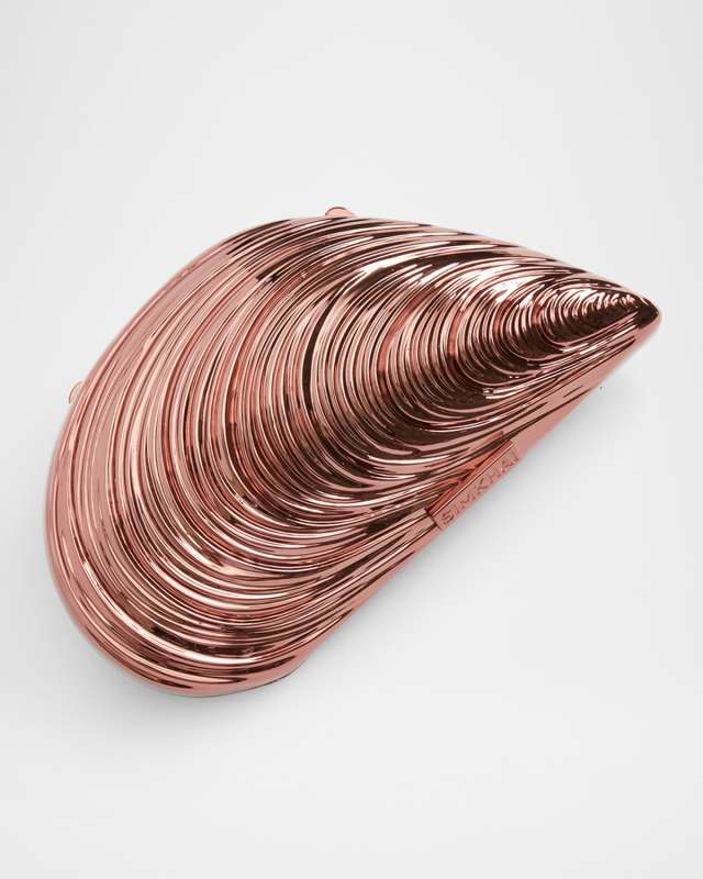 Bridget Metal Oyster Shell Clutch Bag